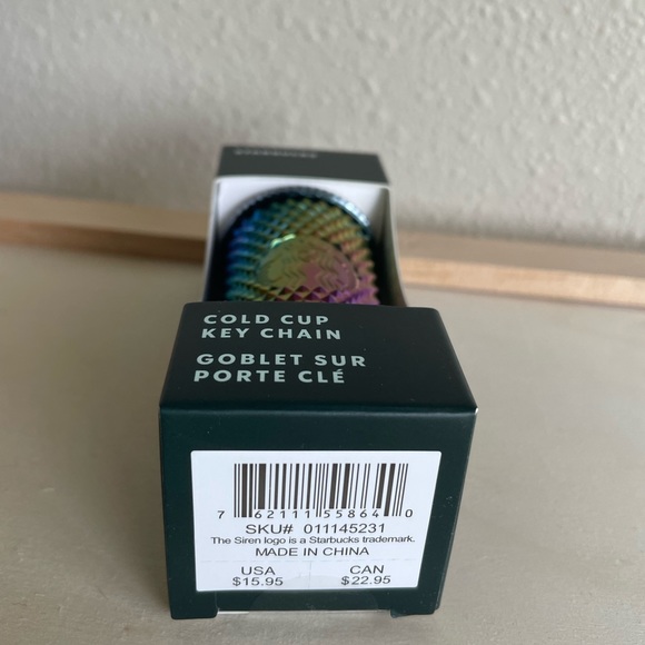 Starbucks Oil Slick Chrome Mini Tumbler Keychain New! - Picture 3 of 3